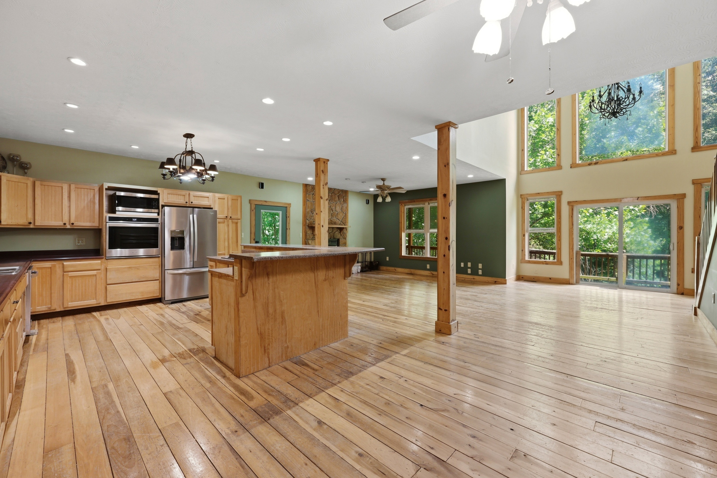 Open kitchen and living area