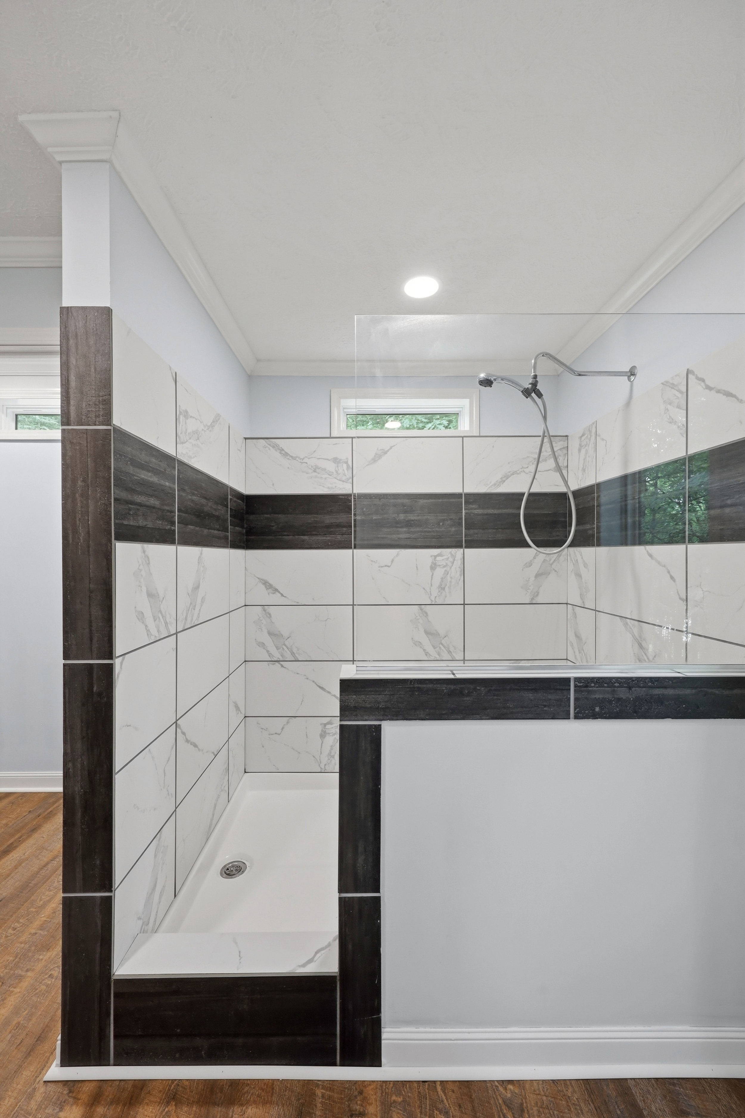 Tiled walk-in primary shower
