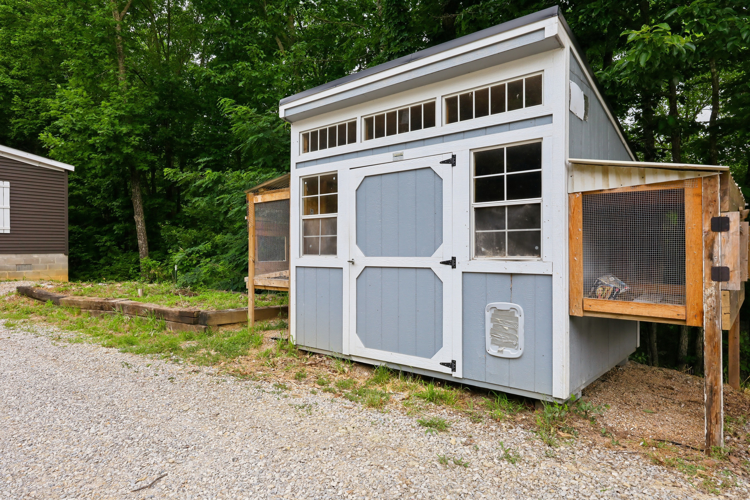 Custom quail coop with garden beds