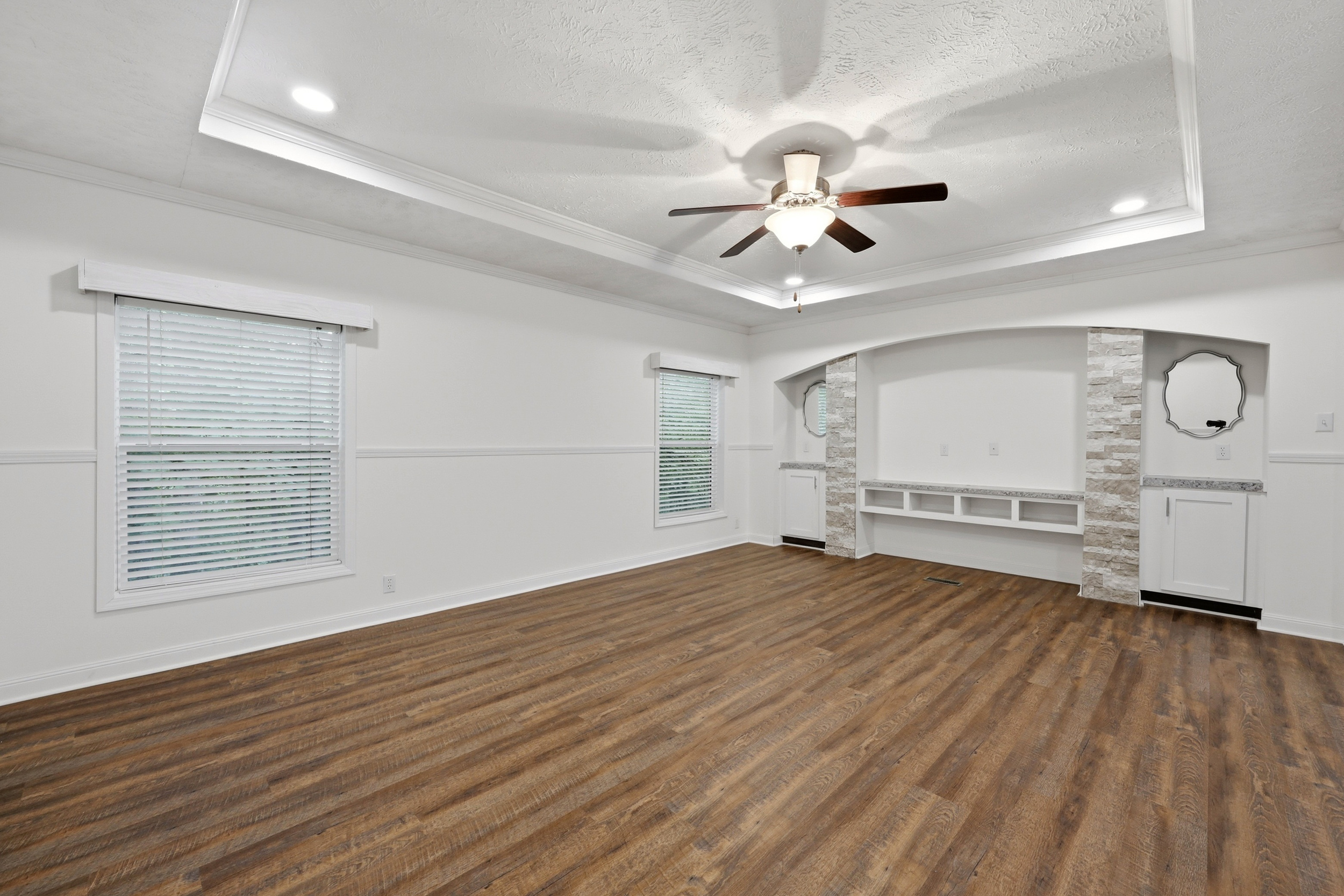Living room with built-in media wall