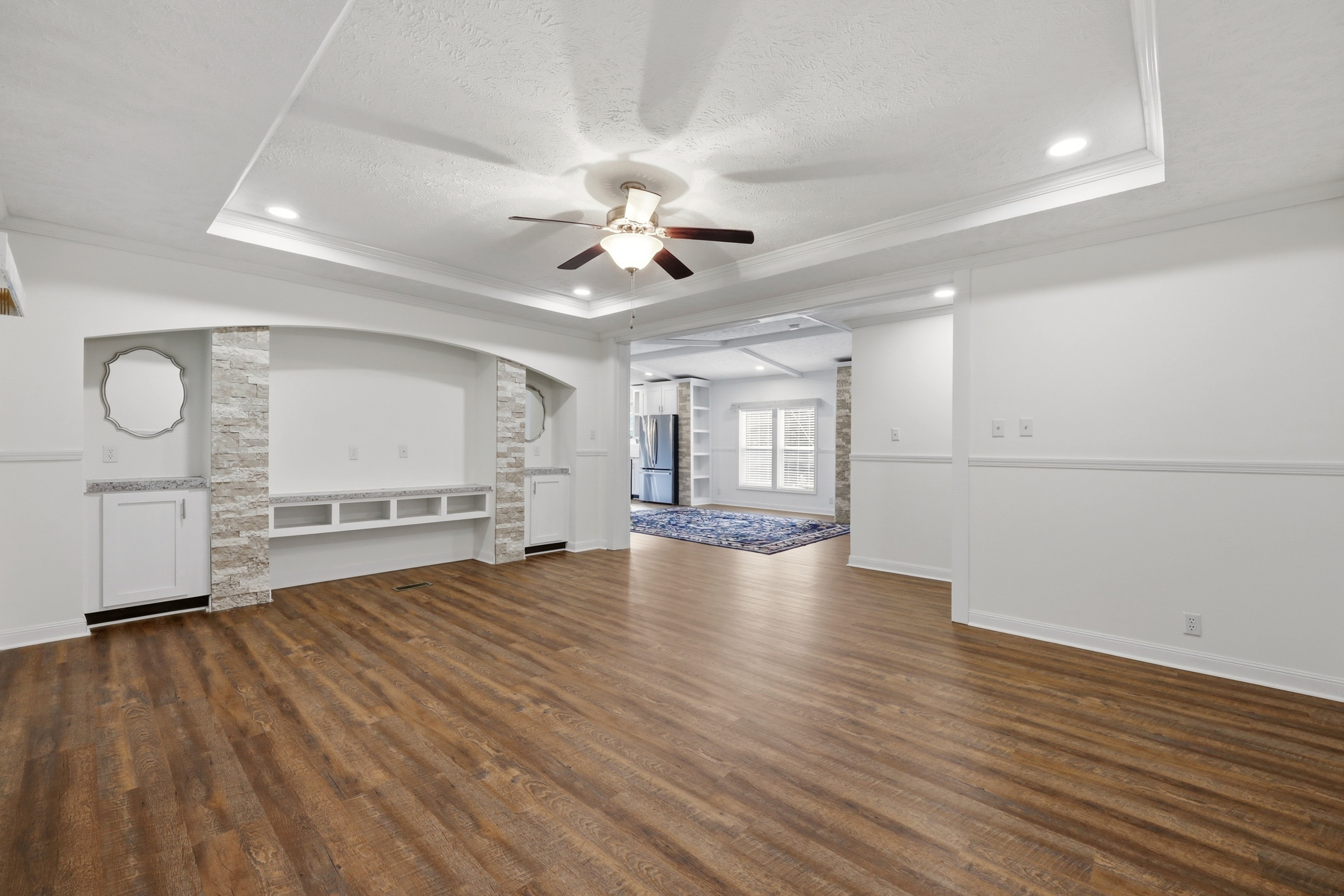 Living room with entertainment center