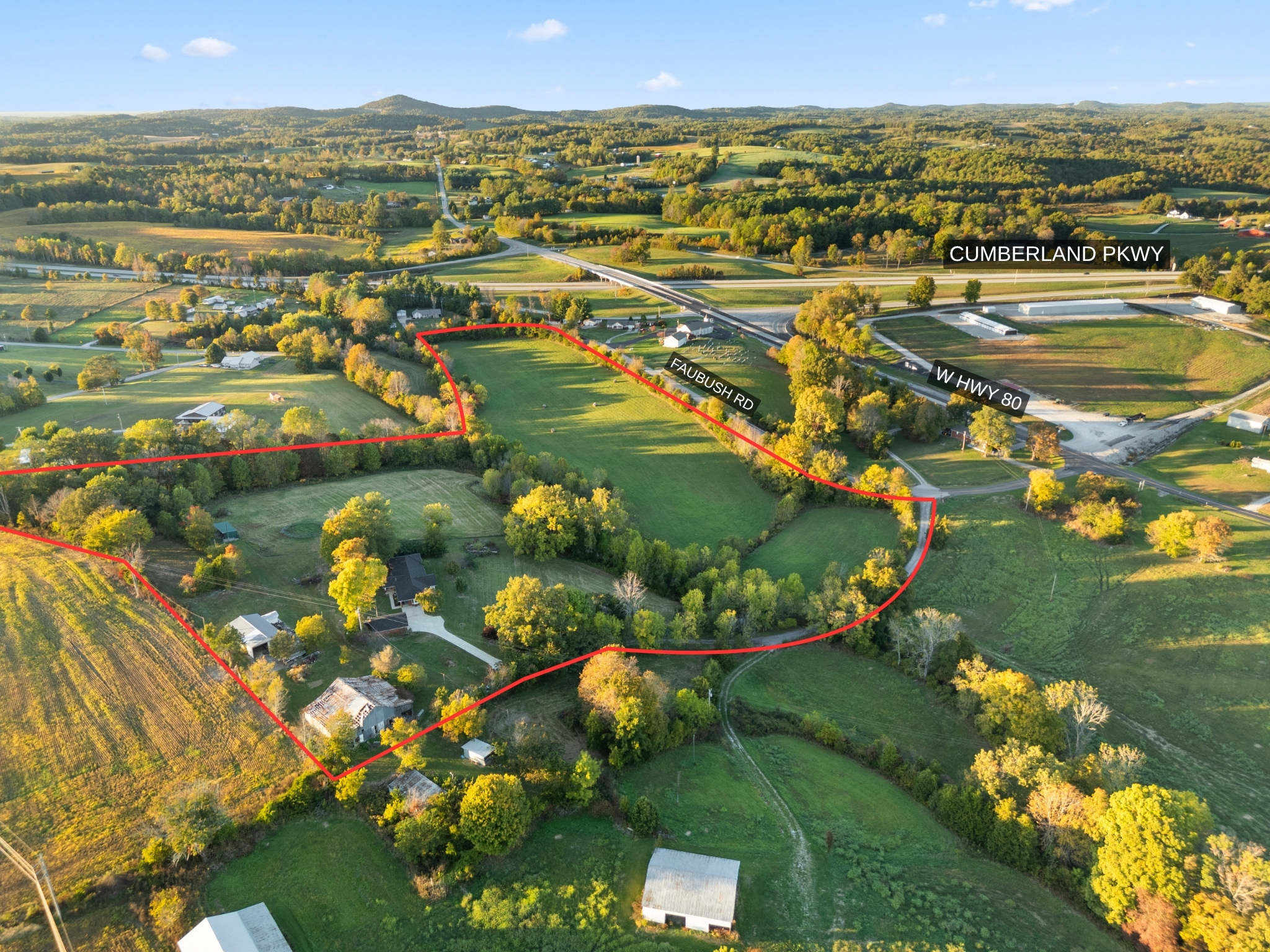 Aerial showing proximity to Cumberland Parkway