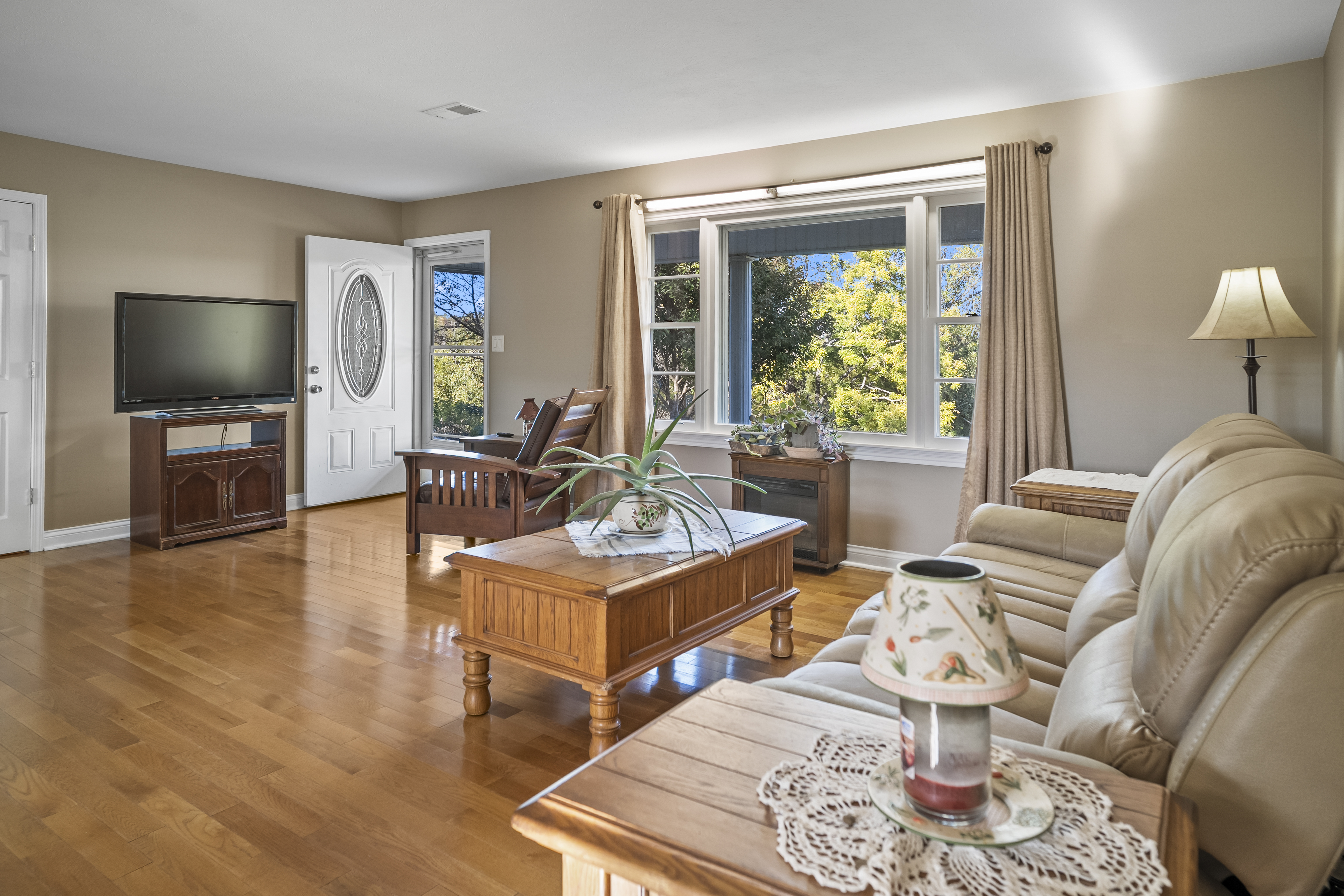 Living room with hardwood floors