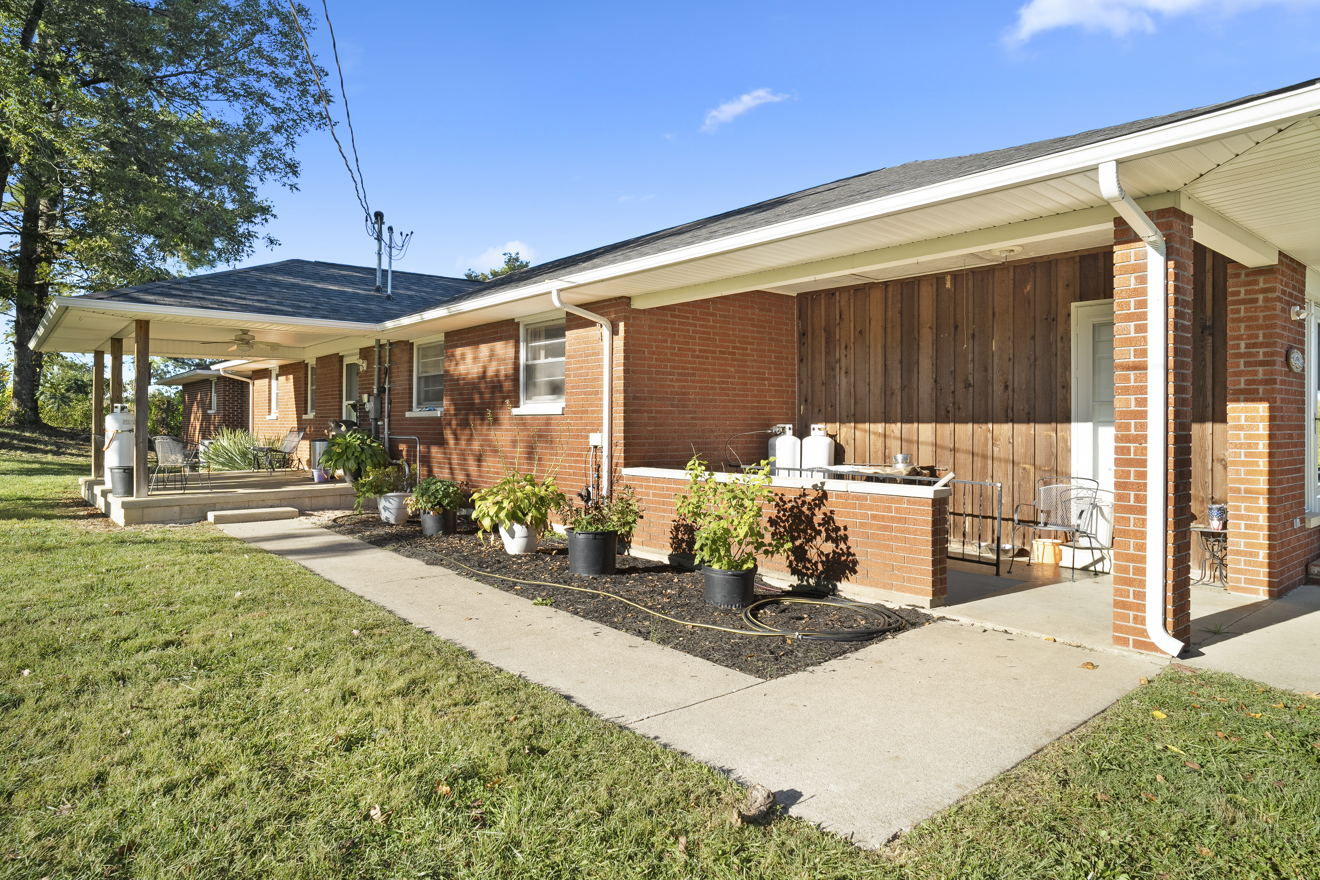 Front angle with gardens