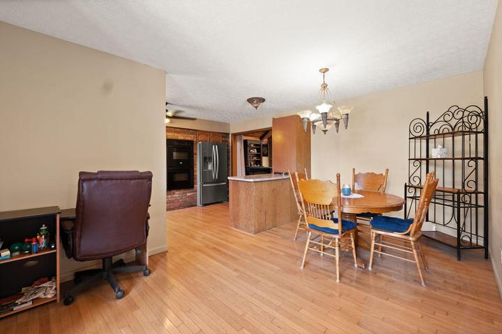 Dining area open to the kitchen