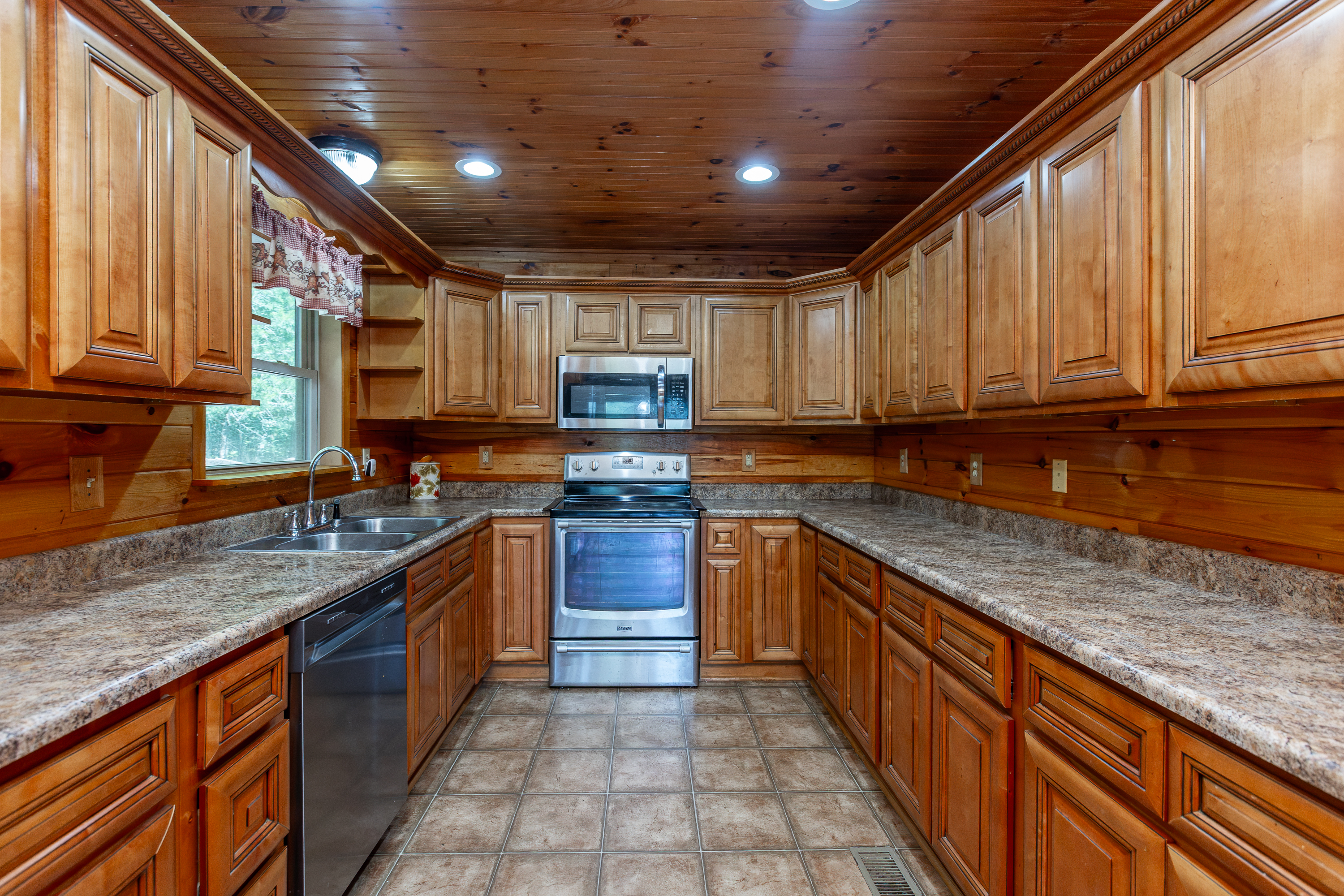 Kitchen cabinets and countertop detail